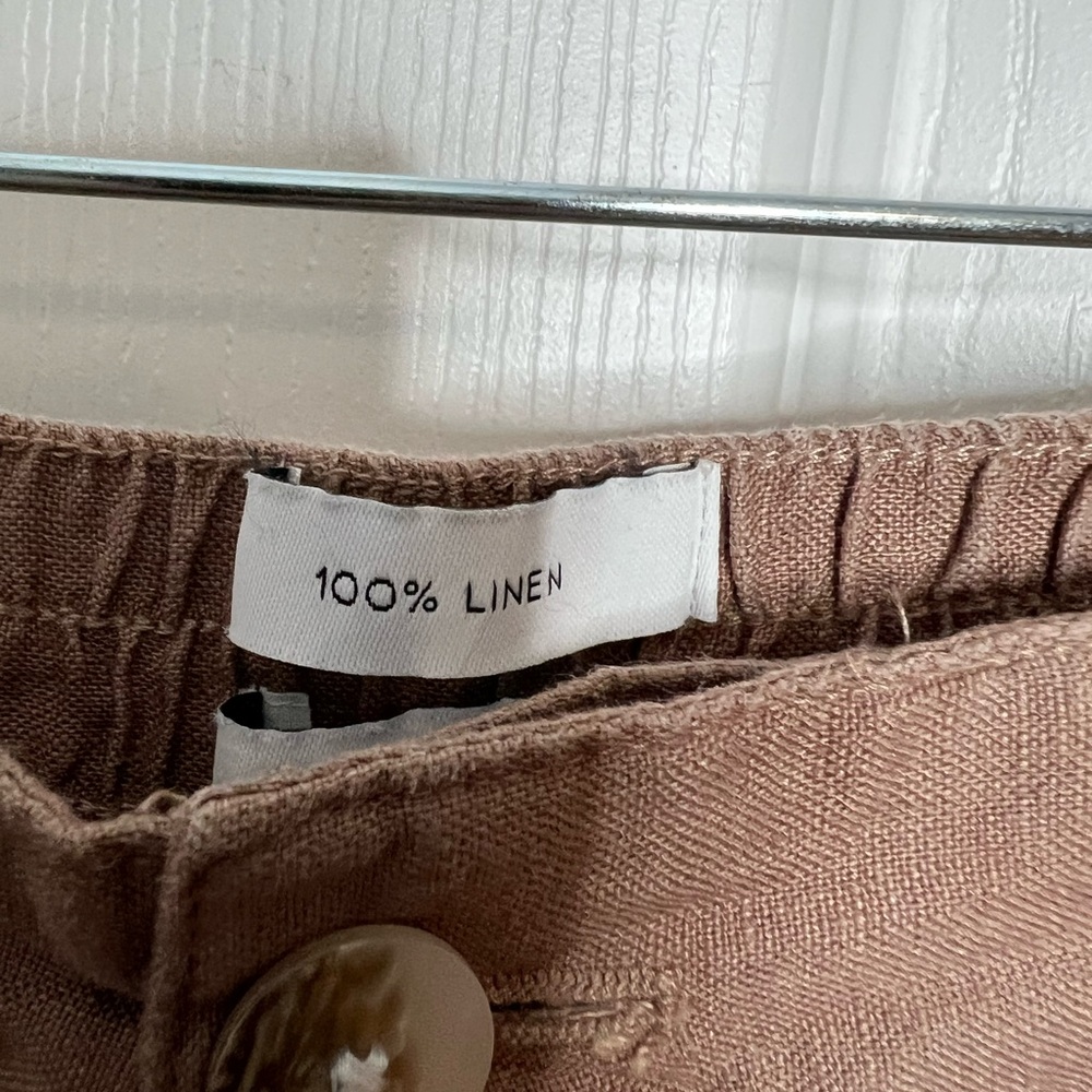 Halston Womens Brown linen Pants - Picture 7 of 7